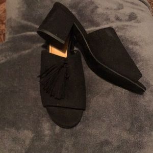 Black suede sandals